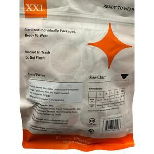 Easy Pieces Women Silky Seamless Disposable Underwear 7 Pieces Size XX-Large